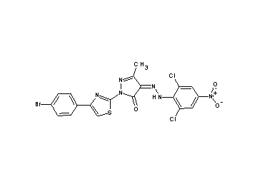 2-[4-(4-bromophenyl)-1,3-thiazol-2-yl]-4-[(2,6-dichloro-4-nitrophenyl)hydrazono]-5-methyl-2,4-dihydro-3H-pyrazol-3-one - Click Image to Close