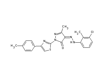 4-[(3-chloro-2-methylphenyl)hydrazono]-5-methyl-2-[4-(4-methylphenyl)-1,3-thiazol-2-yl]-2,4-dihydro-3H-pyrazol-3-one - Click Image to Close