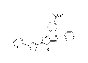 5-(4-nitrophenyl)-4-(phenylhydrazono)-2-(4-phenyl-1,3-thiazol-2-yl)-2,4-dihydro-3H-pyrazol-3-one - Click Image to Close
