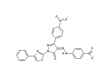5-(4-nitrophenyl)-4-[(4-nitrophenyl)hydrazono]-2-(4-phenyl-1,3-thiazol-2-yl)-2,4-dihydro-3H-pyrazol-3-one - Click Image to Close