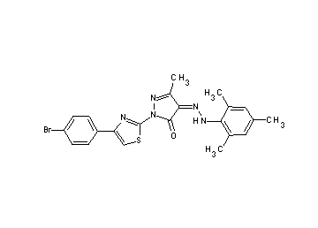 2-[4-(4-bromophenyl)-1,3-thiazol-2-yl]-4-(mesitylhydrazono)-5-methyl-2,4-dihydro-3H-pyrazol-3-one - Click Image to Close