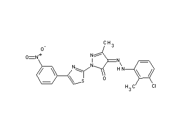4-[(3-chloro-2-methylphenyl)hydrazono]-5-methyl-2-[4-(3-nitrophenyl)-1,3-thiazol-2-yl]-2,4-dihydro-3H-pyrazol-3-one - Click Image to Close