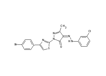 2-[4-(4-bromophenyl)-1,3-thiazol-2-yl]-4-[(3-chlorophenyl)hydrazono]-5-methyl-2,4-dihydro-3H-pyrazol-3-one - Click Image to Close