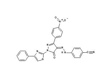 4-{2-[3-(4-nitrophenyl)-5-oxo-1-(4-phenyl-1,3-thiazol-2-yl)-1,5-dihydro-4H-pyrazol-4-ylidene]hydrazino}benzonitrile - Click Image to Close