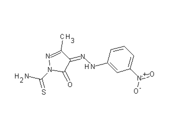 3-methyl-4-[(3-nitrophenyl)hydrazono]-5-oxo-4,5-dihydro-1H-pyrazole-1-carbothioamide - Click Image to Close
