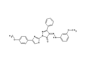 4-[(3-methoxyphenyl)hydrazono]-2-[4-(4-methoxyphenyl)-1,3-thiazol-2-yl]-5-phenyl-2,4-dihydro-3H-pyrazol-3-one - Click Image to Close