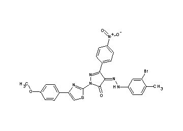 4-[(3-bromo-4-methylphenyl)hydrazono]-2-[4-(4-methoxyphenyl)-1,3-thiazol-2-yl]-5-(4-nitrophenyl)-2,4-dihydro-3H-pyrazol-3-one - Click Image to Close