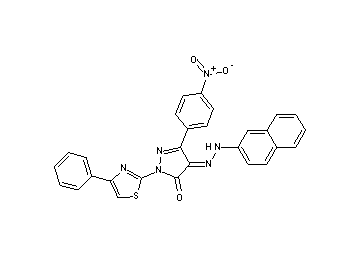 4-(2-naphthylhydrazono)-5-(4-nitrophenyl)-2-(4-phenyl-1,3-thiazol-2-yl)-2,4-dihydro-3H-pyrazol-3-one - Click Image to Close