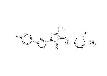 4-[(3-bromo-4-methylphenyl)hydrazono]-2-[4-(4-bromophenyl)-1,3-thiazol-2-yl]-5-methyl-2,4-dihydro-3H-pyrazol-3-one - Click Image to Close