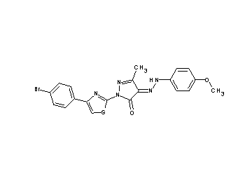 2-[4-(4-bromophenyl)-1,3-thiazol-2-yl]-4-[(4-methoxyphenyl)hydrazono]-5-methyl-2,4-dihydro-3H-pyrazol-3-one - Click Image to Close
