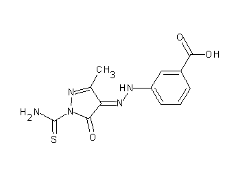 3-{2-[1-(aminocarbonothioyl)-3-methyl-5-oxo-1,5-dihydro-4H-pyrazol-4-ylidene]hydrazino}benzoic acid - Click Image to Close
