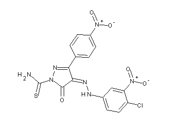4-[(4-chloro-3-nitrophenyl)hydrazono]-3-(4-nitrophenyl)-5-oxo-4,5-dihydro-1H-pyrazole-1-carbothioamide - Click Image to Close