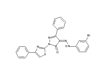 4-[(3-bromophenyl)hydrazono]-5-phenyl-2-(4-phenyl-1,3-thiazol-2-yl)-2,4-dihydro-3H-pyrazol-3-one - Click Image to Close