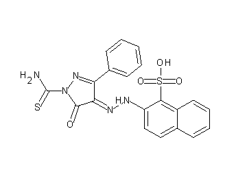 2-{2-[1-(aminocarbonothioyl)-5-oxo-3-phenyl-1,5-dihydro-4H-pyrazol-4-ylidene]hydrazino}-1-naphthalenesulfonic acid - Click Image to Close