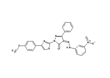 2-[4-(4-methoxyphenyl)-1,3-thiazol-2-yl]-4-[(3-nitrophenyl)hydrazono]-5-phenyl-2,4-dihydro-3H-pyrazol-3-one - Click Image to Close
