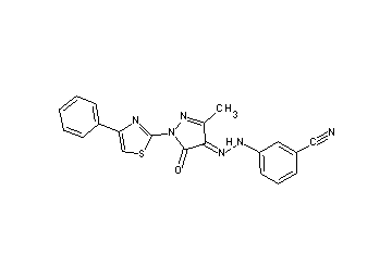 3-{2-[3-methyl-5-oxo-1-(4-phenyl-1,3-thiazol-2-yl)-1,5-dihydro-4H-pyrazol-4-ylidene]hydrazino}benzonitrile - Click Image to Close