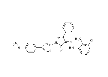 4-[(3-chloro-2-methylphenyl)hydrazono]-2-[4-(4-methoxyphenyl)-1,3-thiazol-2-yl]-5-phenyl-2,4-dihydro-3H-pyrazol-3-one - Click Image to Close