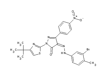 4-[(3-bromo-4-methylphenyl)hydrazono]-2-(4-tert-butyl-1,3-thiazol-2-yl)-5-(4-nitrophenyl)-2,4-dihydro-3H-pyrazol-3-one - Click Image to Close