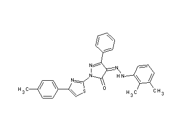 4-[(2,3-dimethylphenyl)hydrazono]-2-[4-(4-methylphenyl)-1,3-thiazol-2-yl]-5-phenyl-2,4-dihydro-3H-pyrazol-3-one - Click Image to Close