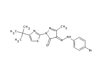 4-[(4-bromophenyl)hydrazono]-2-(4-tert-butyl-1,3-thiazol-2-yl)-5-methyl-2,4-dihydro-3H-pyrazol-3-one - Click Image to Close