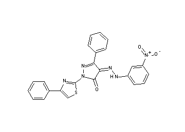 4-[(3-nitrophenyl)hydrazono]-5-phenyl-2-(4-phenyl-1,3-thiazol-2-yl)-2,4-dihydro-3H-pyrazol-3-one - Click Image to Close
