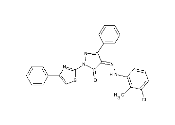 4-[(3-chloro-2-methylphenyl)hydrazono]-5-phenyl-2-(4-phenyl-1,3-thiazol-2-yl)-2,4-dihydro-3H-pyrazol-3-one - Click Image to Close