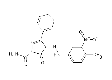 4-[(4-methyl-3-nitrophenyl)hydrazono]-5-oxo-3-phenyl-4,5-dihydro-1H-pyrazole-1-carbothioamide - Click Image to Close