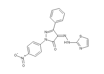 2-(4-nitrophenyl)-5-phenyl-4-(1,3-thiazol-2-ylhydrazono)-2,4-dihydro-3H-pyrazol-3-one - Click Image to Close