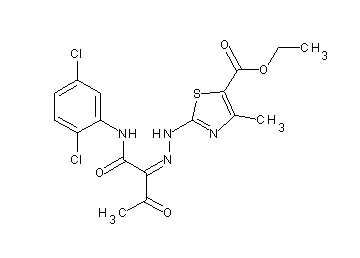 ethyl 2-[2-(1-{[(2,5-dichlorophenyl)amino]carbonyl}-2-oxopropylidene)hydrazino]-4-methyl-1,3-thiazole-5-carboxylate - Click Image to Close