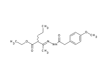 ethyl 2-{N-[(4-methoxyphenyl)acetyl]ethanehydrazonoyl}pentanoate - Click Image to Close