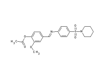 2-methoxy-4-({[4-(1-piperidinylsulfonyl)phenyl]imino}methyl)phenyl acetate