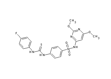 N-(2,6-dimethoxy-4-pyrimidinyl)-4-({[(4-fluorophenyl)amino]carbonothioyl}amino)benzenesulfonamide - Click Image to Close