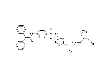N-(4-{[(5-ethyl-1,3,4-thiadiazol-2-yl)amino]sulfonyl}phenyl)-2,2-diphenylacetamide - N,N-diethylethanamine (1:1) - Click Image to Close