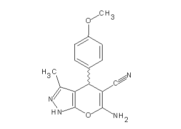 6-amino-4-(4-methoxyphenyl)-3-methyl-1,4-dihydropyrano[2,3-c]pyrazole-5-carbonitrile - Click Image to Close