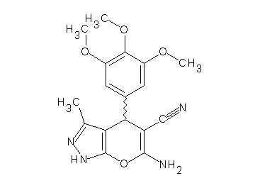 6-amino-3-methyl-4-(3,4,5-trimethoxyphenyl)-1,4-dihydropyrano[2,3-c]pyrazole-5-carbonitrile - Click Image to Close