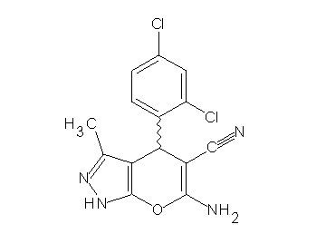6-amino-4-(2,4-dichlorophenyl)-3-methyl-1,4-dihydropyrano[2,3-c]pyrazole-5-carbonitrile - Click Image to Close