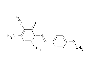 1-[(4-methoxybenzylidene)amino]-4,6-dimethyl-2-oxo-1,2-dihydro-3-pyridinecarbonitrile - Click Image to Close