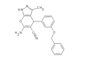 6-amino-4-[3-(benzyloxy)phenyl]-3-methyl-1,4-dihydropyrano[2,3-c]pyrazole-5-carbonitrile - Click Image to Close