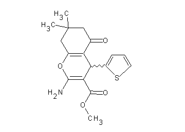 methyl 2-amino-7,7-dimethyl-5-oxo-4-(2-thienyl)-5,6,7,8-tetrahydro-4H-chromene-3-carboxylate