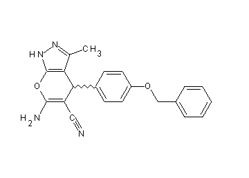 6-amino-4-[4-(benzyloxy)phenyl]-3-methyl-1,4-dihydropyrano[2,3-c]pyrazole-5-carbonitrile - Click Image to Close