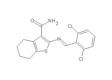 2-[(2,6-dichlorobenzylidene)amino]-4,5,6,7-tetrahydro-1-benzothiophene-3-carboxamide