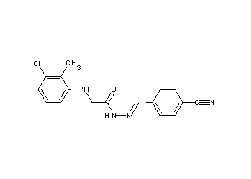 2-[(3-chloro-2-methylphenyl)amino]-N'-(4-cyanobenzylidene)acetohydrazide (non-preferred name) - Click Image to Close