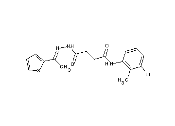 N-(3-chloro-2-methylphenyl)-4-oxo-4-{2-[1-(2-thienyl)ethylidene]hydrazino}butanamide - Click Image to Close
