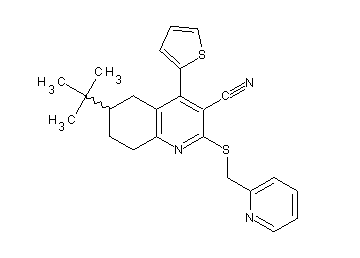 6-tert-butyl-2-[(2-pyridinylmethyl)sulfanyl]-4-(2-thienyl)-5,6,7,8-tetrahydro-3-quinolinecarbonitrile - Click Image to Close