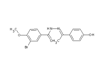 3-bromo-N'-[1-(4-hydroxyphenyl)ethylidene]-4-methoxybenzohydrazide - Click Image to Close