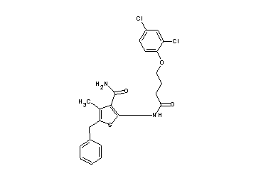 5-benzyl-2-{[4-(2,4-dichlorophenoxy)butanoyl]amino}-4-methyl-3-thiophenecarboxamide - Click Image to Close