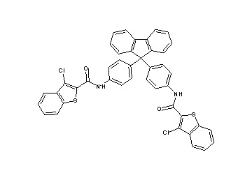 N,N'-[9H-fluorene-9,9-diylbis(4,1-phenylene)]bis(3-chloro-1-benzothiophene-2-carboxamide) - Click Image to Close
