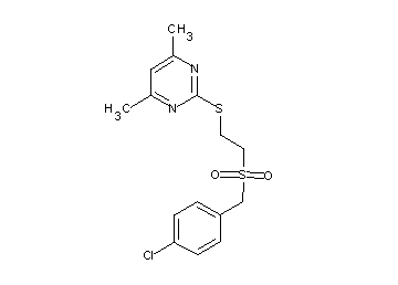 2-({2-[(4-chlorobenzyl)sulfonyl]ethyl}sulfanyl)-4,6-dimethylpyrimidine - Click Image to Close