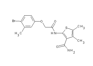 2-{[(4-bromo-3-methylphenoxy)acetyl]amino}-4,5-dimethyl-3-thiophenecarboxamide - Click Image to Close