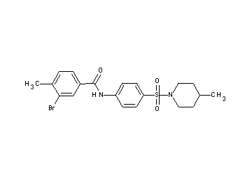 3-bromo-4-methyl-N-{4-[(4-methyl-1-piperidinyl)sulfonyl]phenyl}benzamide - Click Image to Close